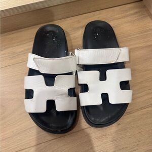 Hermes Chypre White Sandals